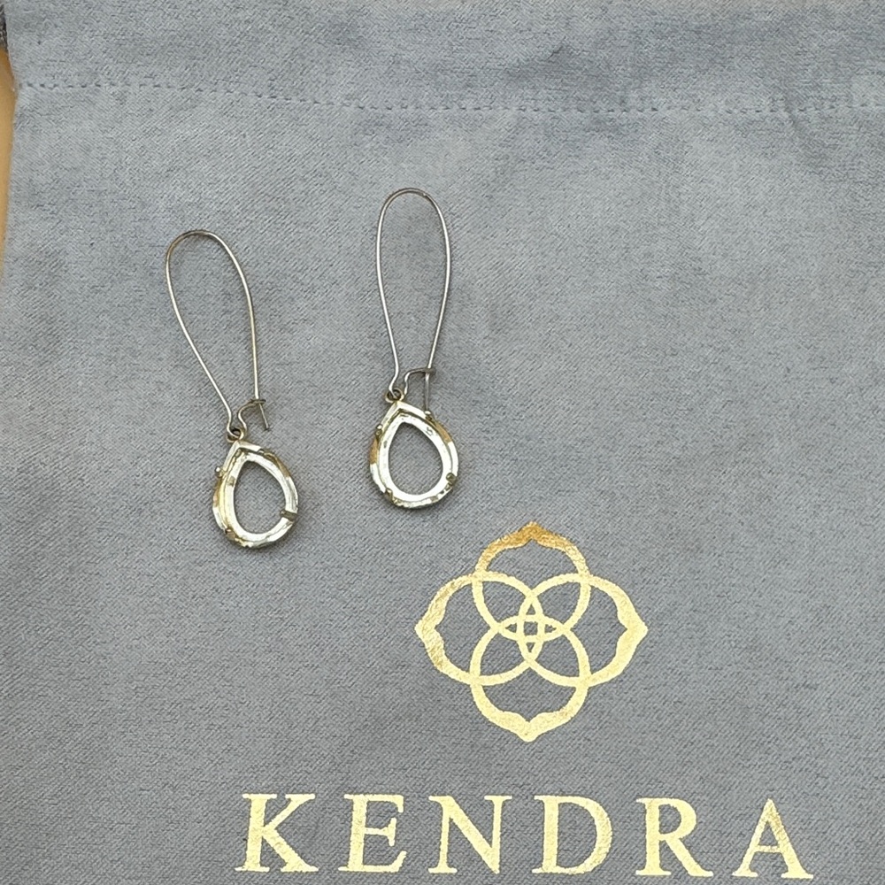 Dee Gold Teardrop Earrings frames Euc